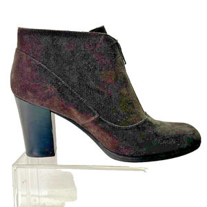 Born Womens Size 10 Brown Asfalto Suede Leather Kenley Zip Ankle Boots Heel